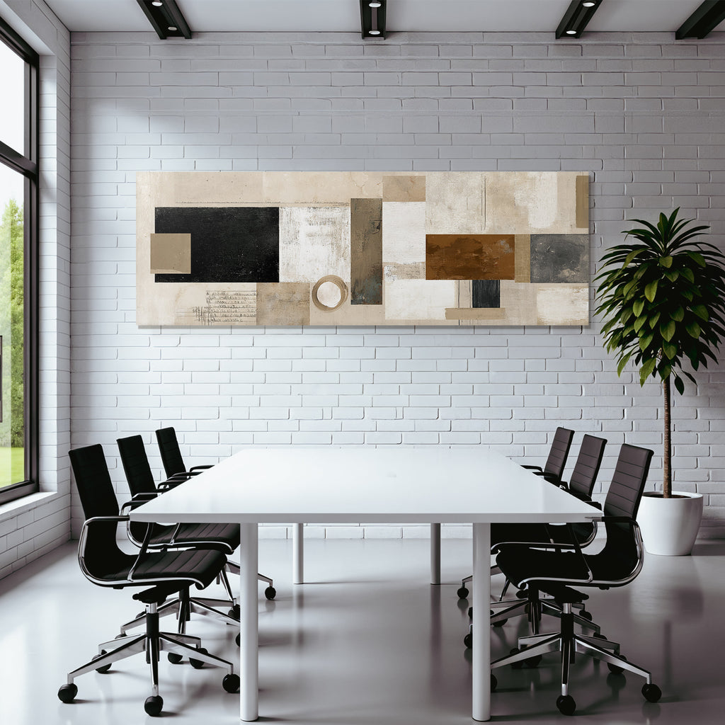 Abstrakte Geometrische Kunst Mit Neutrale Farben