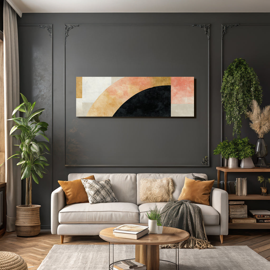 Abstrakte Kunst Mit Geometrischen Formen In Warmen Farbtonen