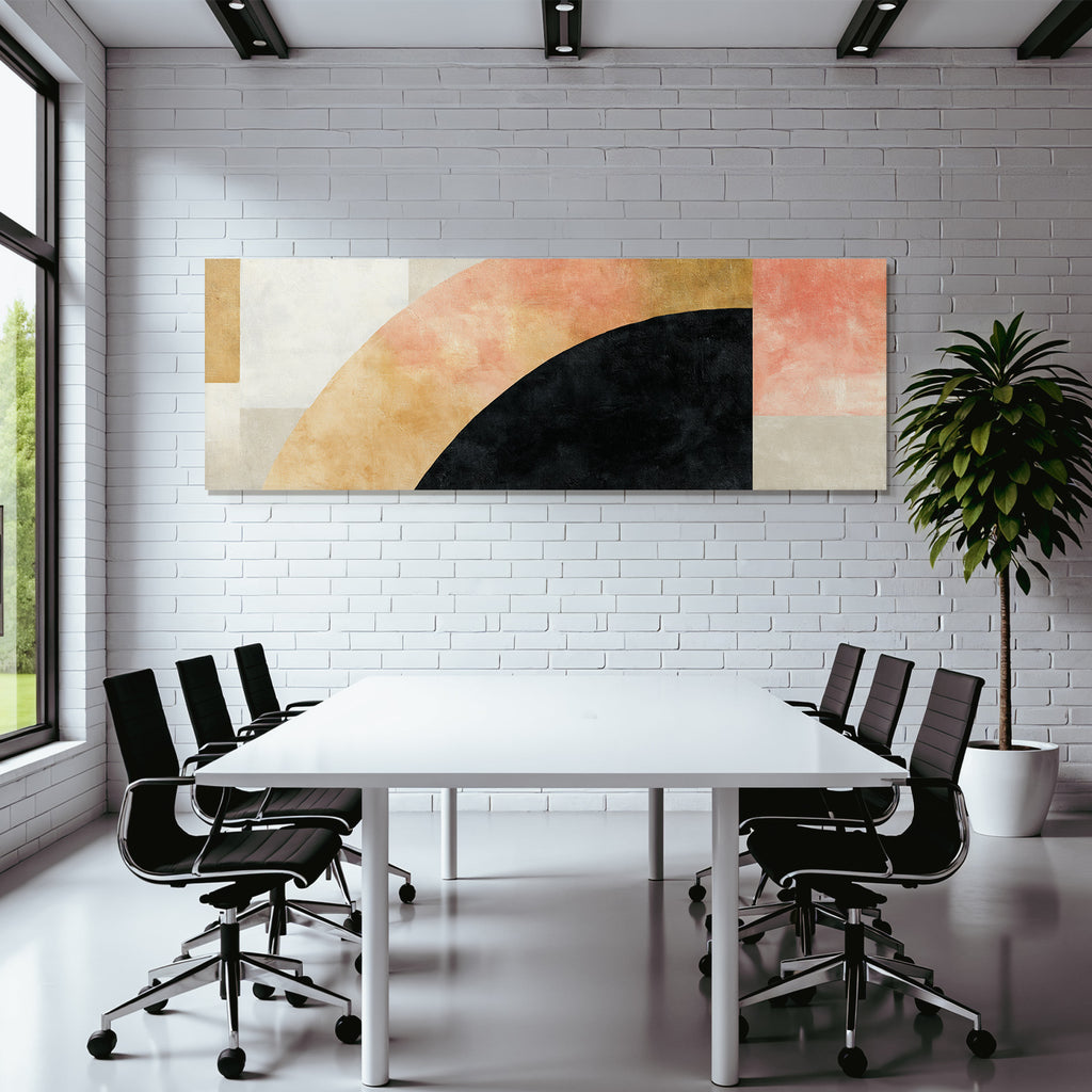 Abstrakte Kunst Mit Geometrischen Formen In Warmen Farbtonen