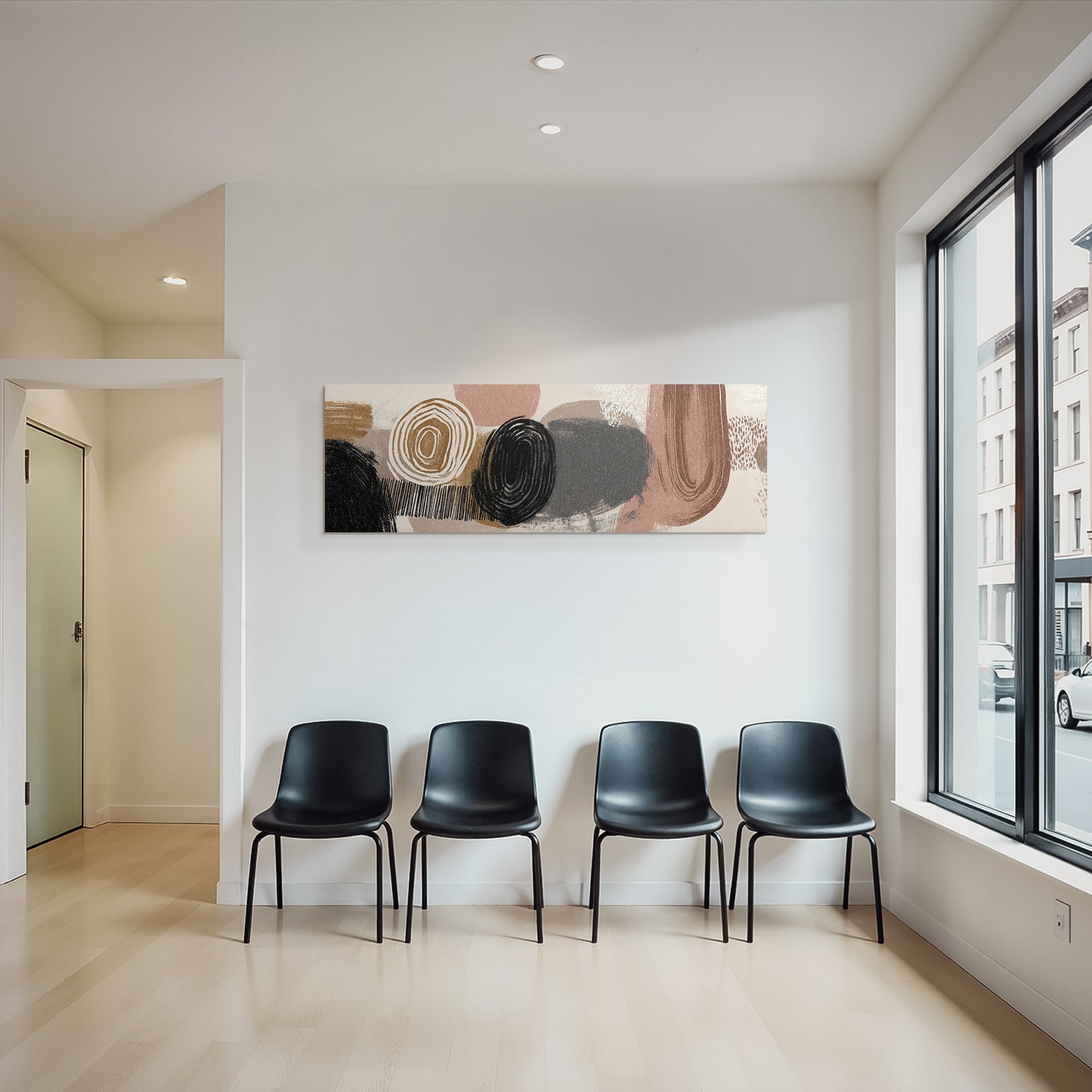 Abstrakte Kunst Runde Formen Braun Beige Rosa Minimalismus