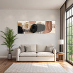 Abstrakte Kunst Runde Formen Braun Beige Rosa Minimalismus