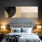 Abstrakte Zusammensetzung Geometrische Formen Beige Creme Schwarz Minimalistisch