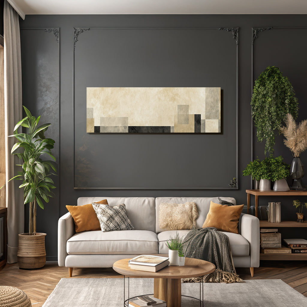 Abstraktes Design Rechteckige Formen Beige Grau Schwarz Texture Hintergrund
