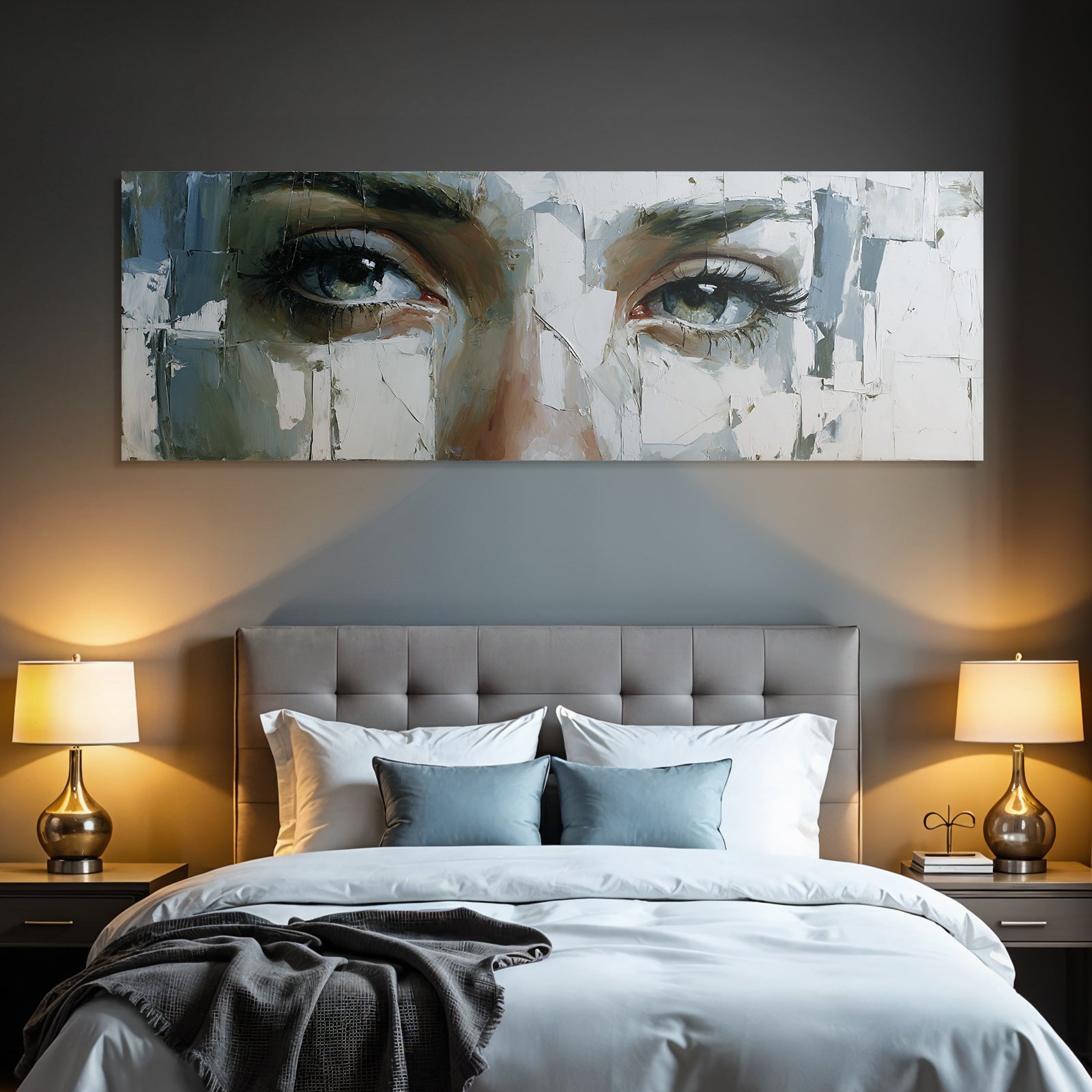 Ausdrucksvolle Augen Portrait Mit Abstraktem Hintergrund