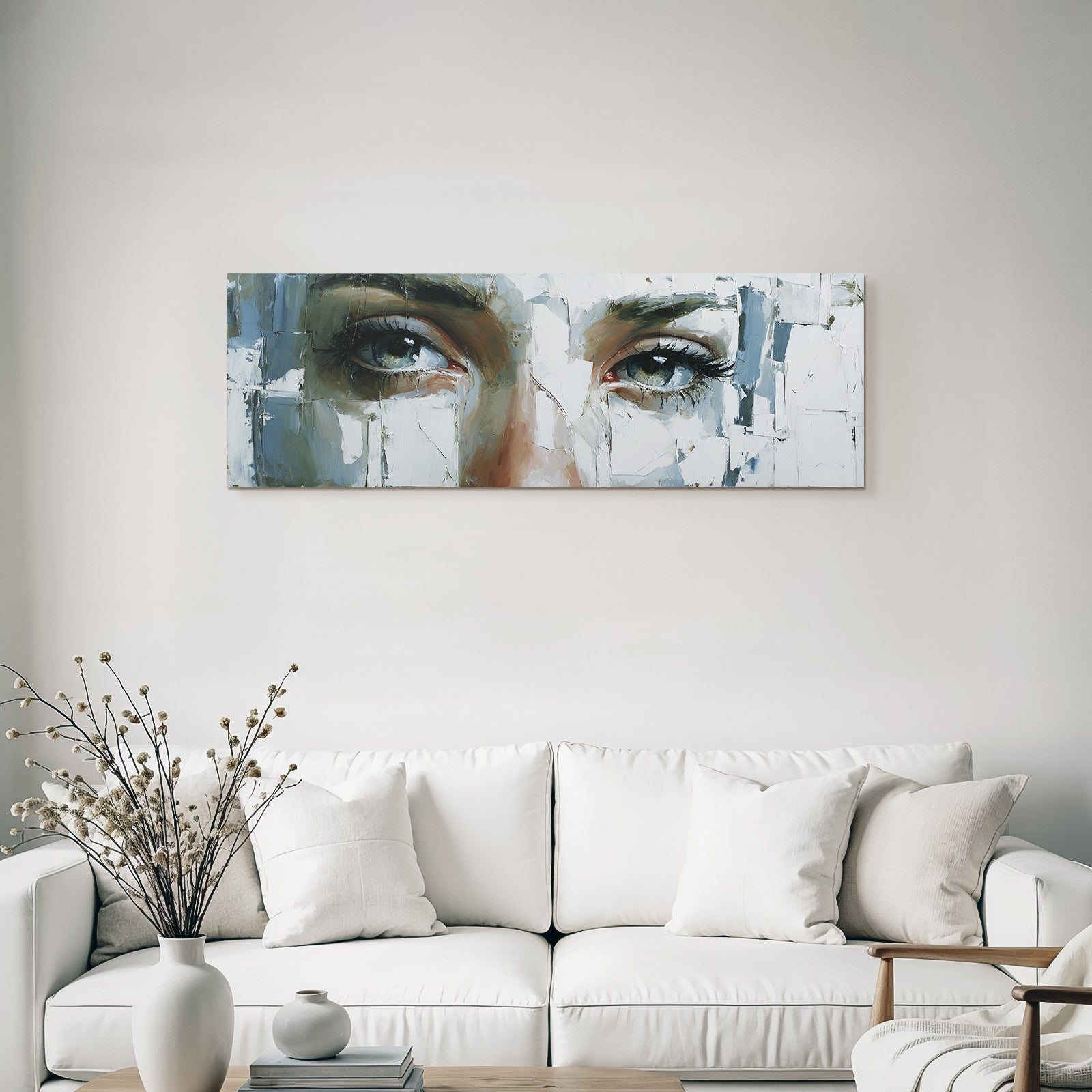 Ausdrucksvolle Augen Portrait Mit Abstraktem Hintergrund