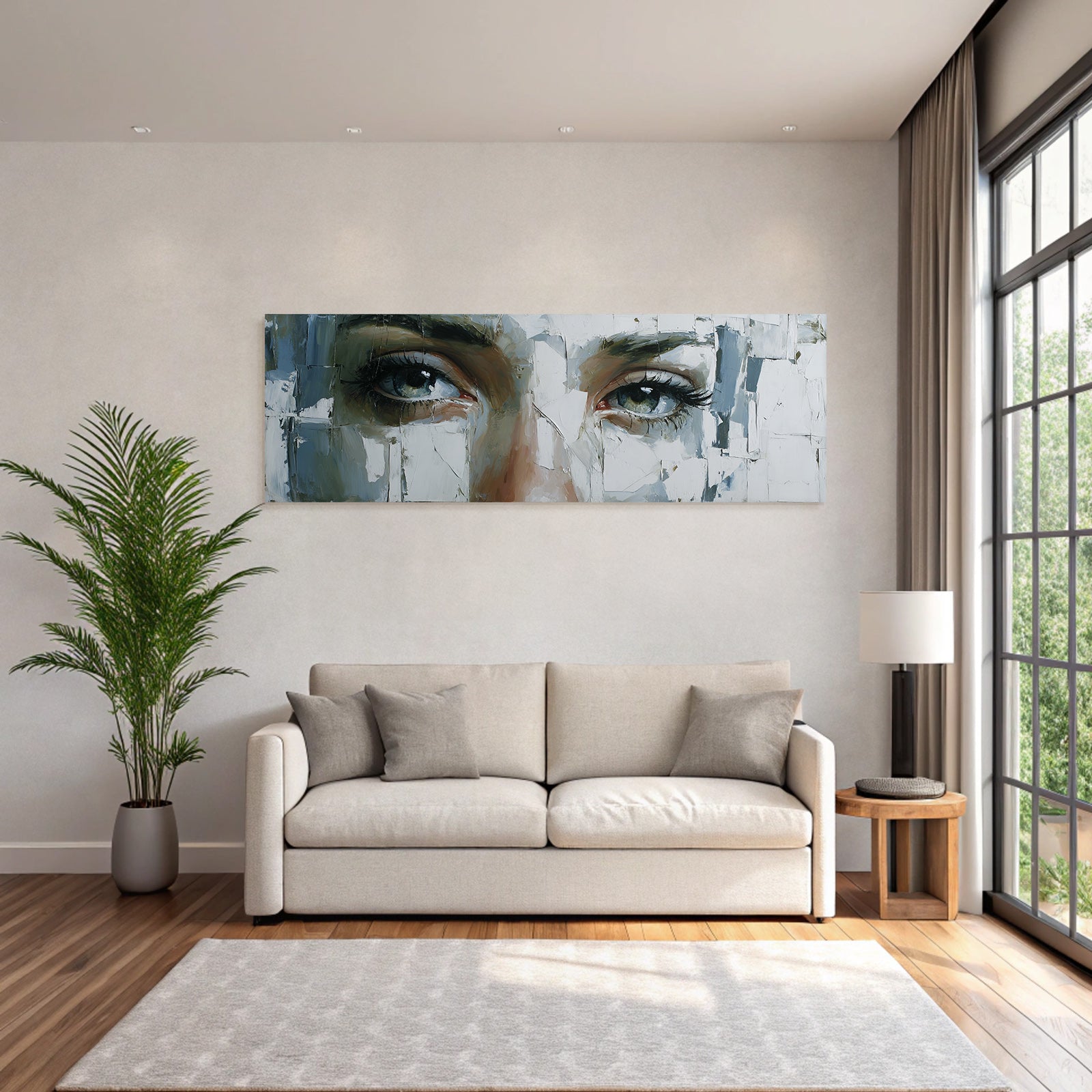 Ausdrucksvolle Augen Portrait Mit Abstraktem Hintergrund