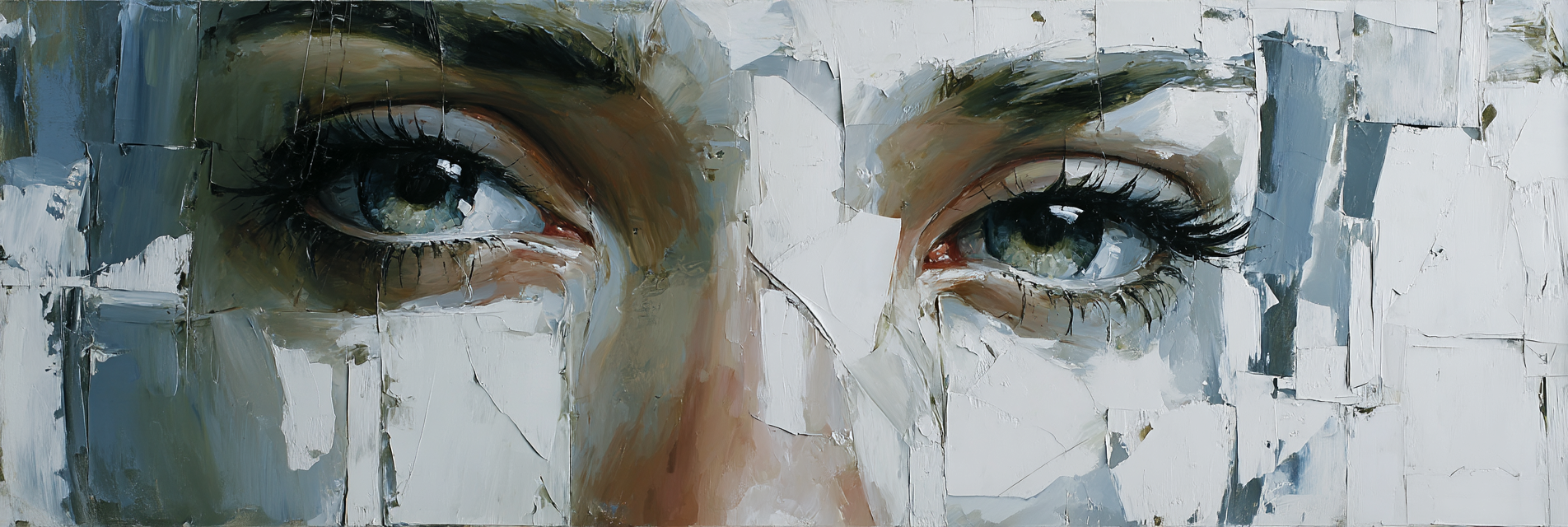 Ausdrucksvolle Augen Portrait Mit Abstraktem Hintergrund | Fine Art und Malerei | Kunstgattungen