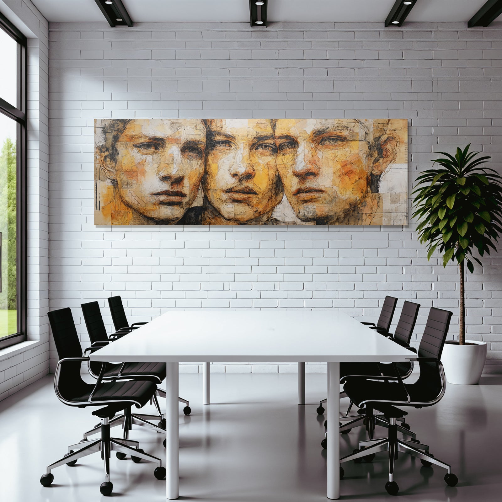Drei Gesichter Mixed Media Kunst Abstracte Darstellung