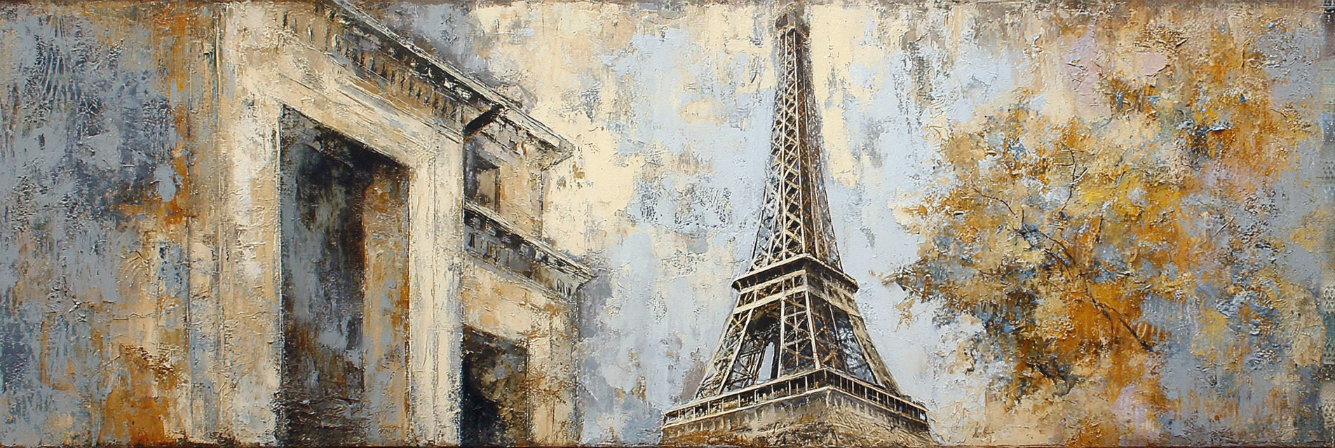 Eiffelturm Paris Kunst Abstrakt Texturiert Malerei | Fine Art und Malerei | Kunstgattungen