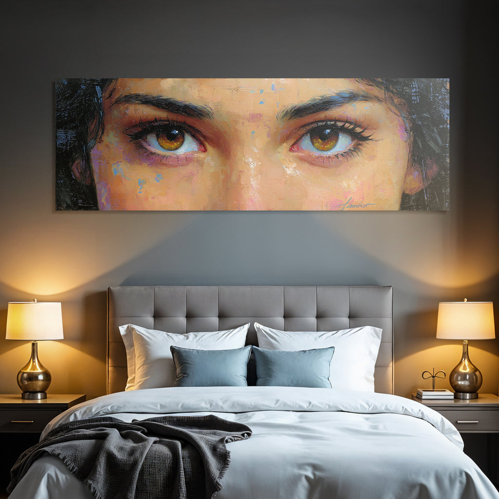Eyes Portrait Emotional Braune Augen Mit Abstraktem Hintergrund