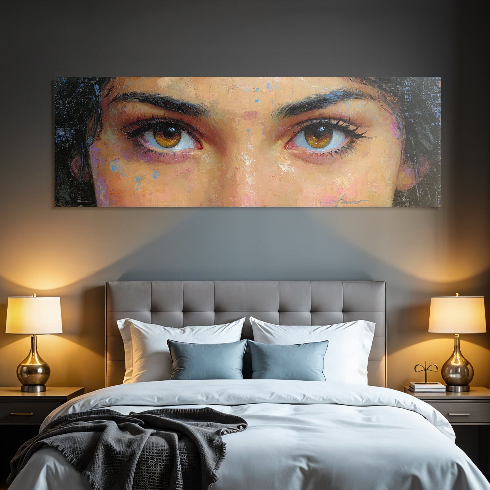 Eyes Portrait Emotional Braune Augen Mit Abstraktem Hintergrund