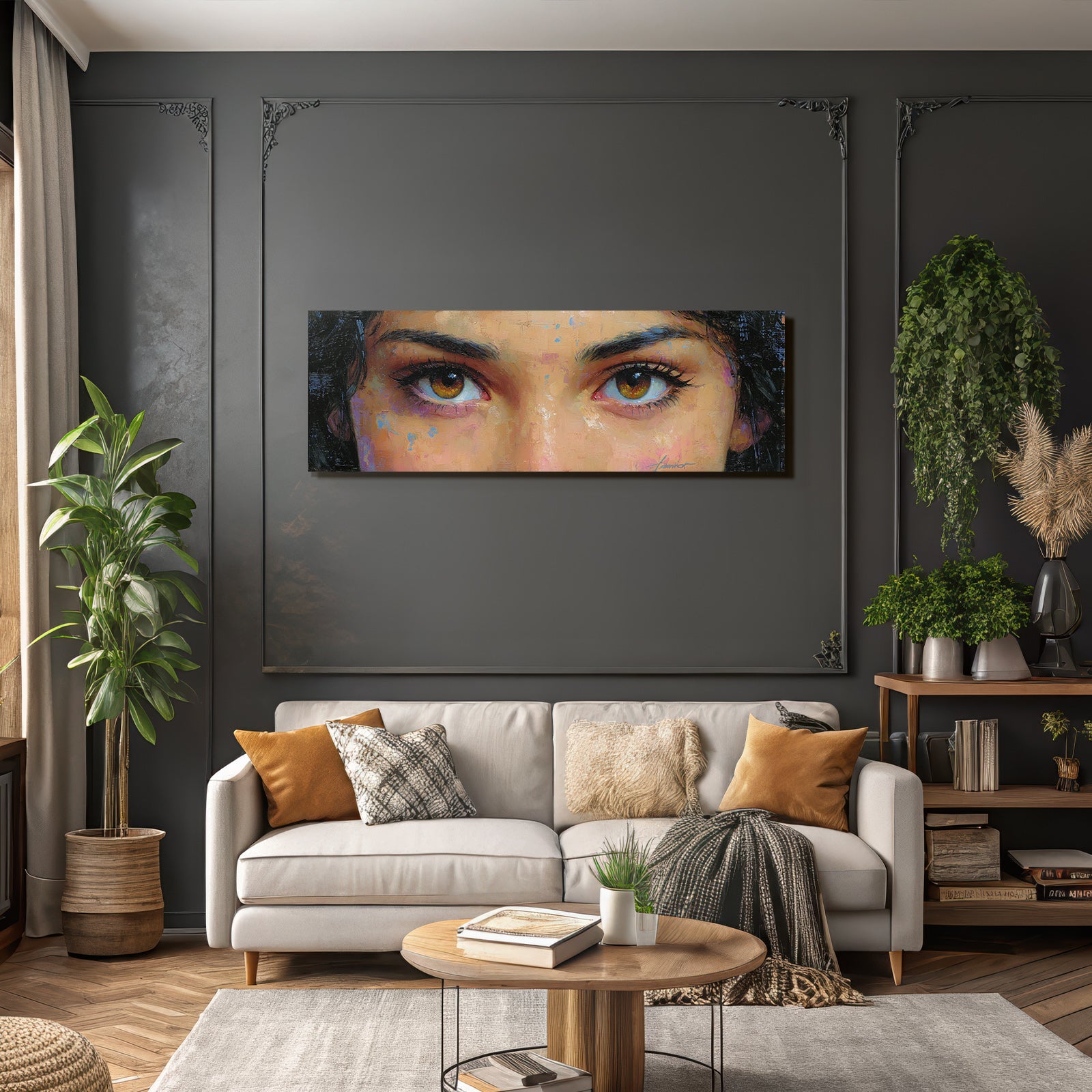 Eyes Portrait Emotional Braune Augen Mit Abstraktem Hintergrund