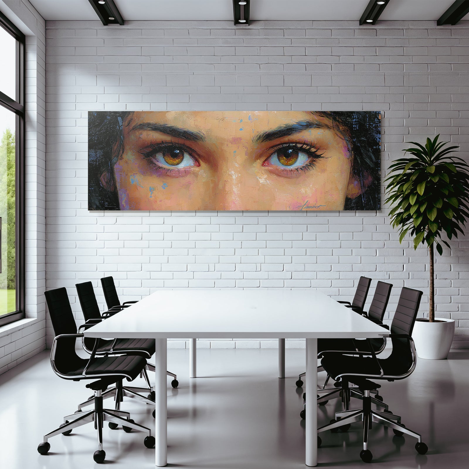 Eyes Portrait Emotional Braune Augen Mit Abstraktem Hintergrund