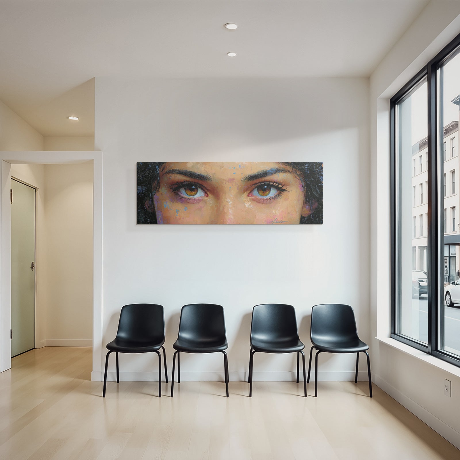 Eyes Portrait Emotional Braune Augen Mit Abstraktem Hintergrund