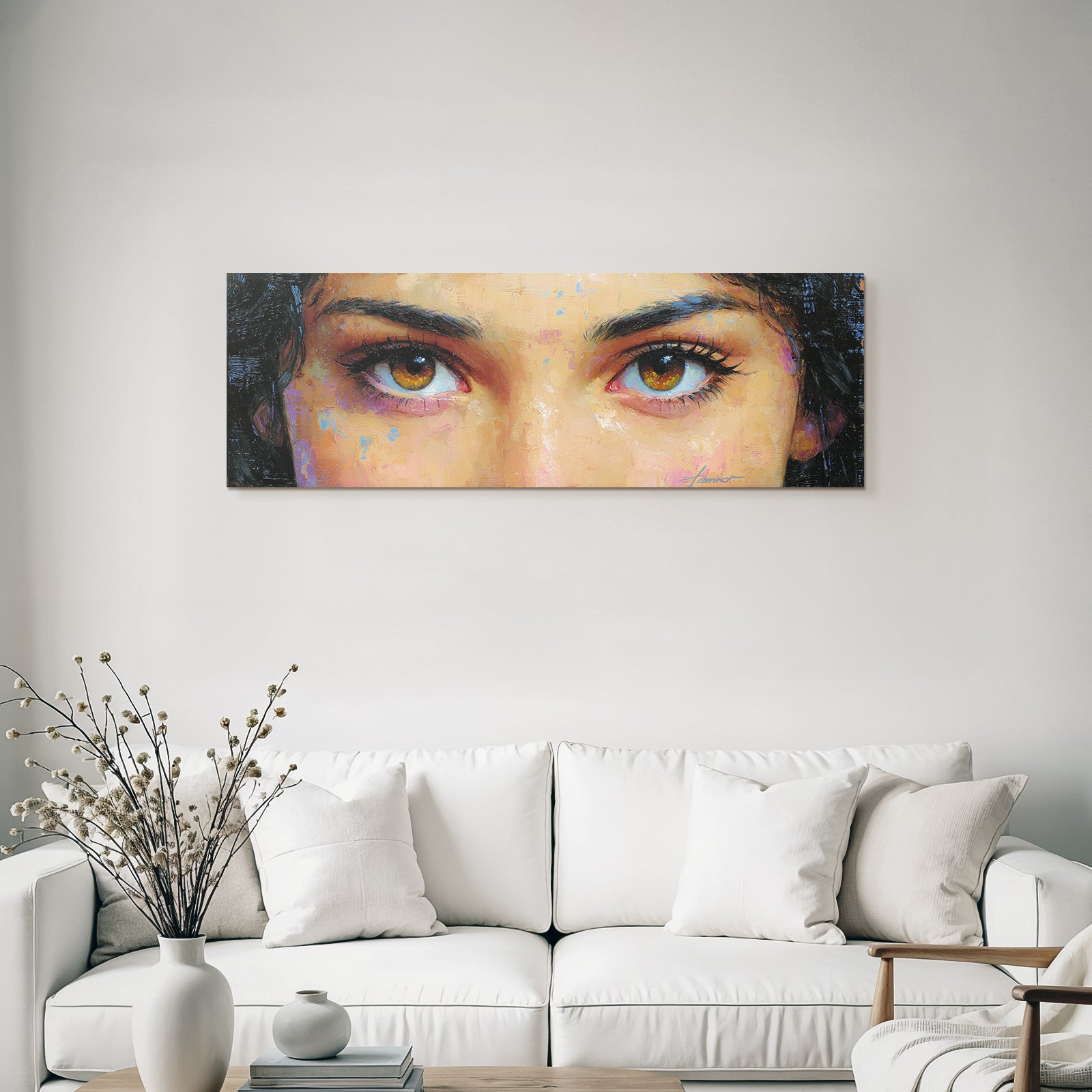 Eyes Portrait Emotional Braune Augen Mit Abstraktem Hintergrund