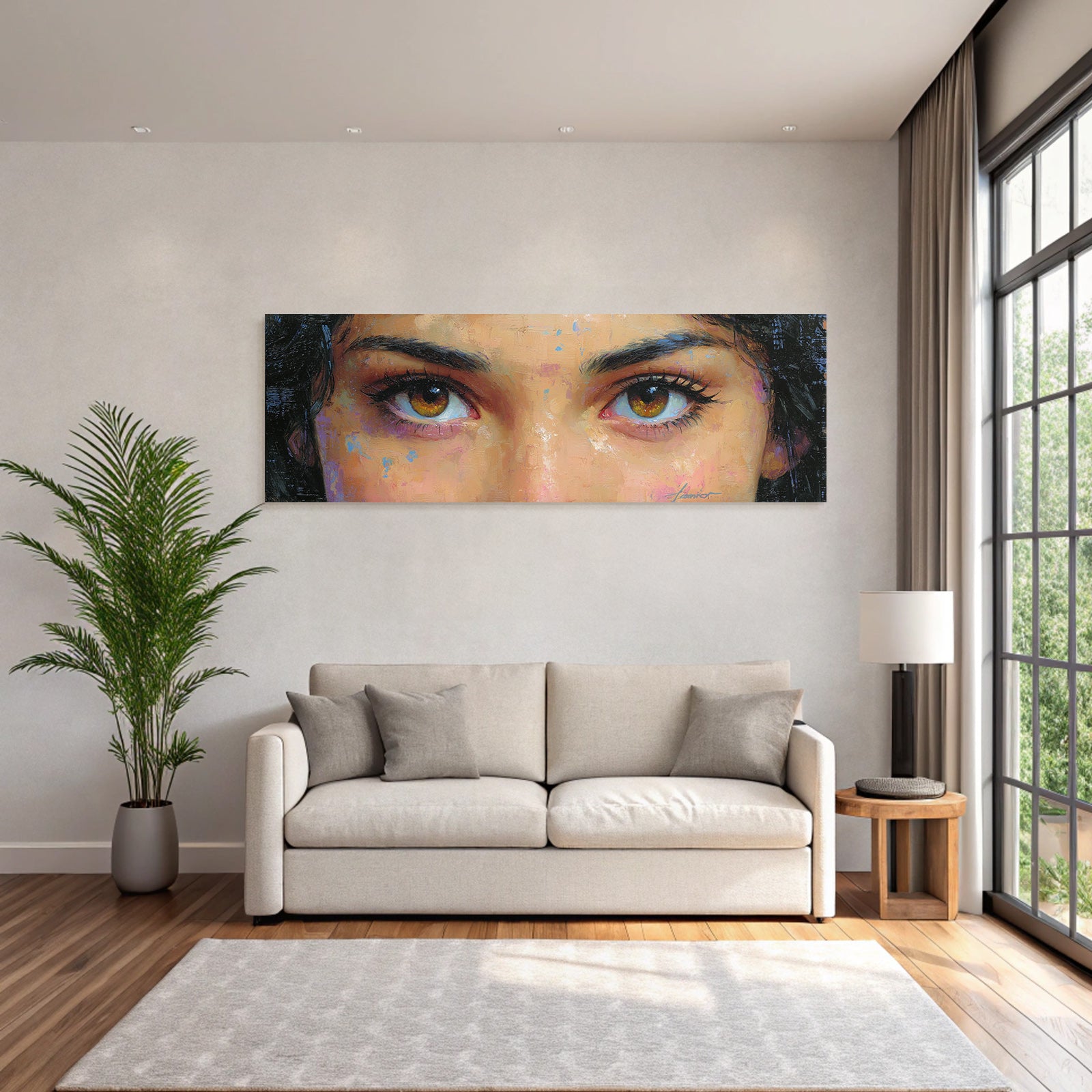 Eyes Portrait Emotional Braune Augen Mit Abstraktem Hintergrund