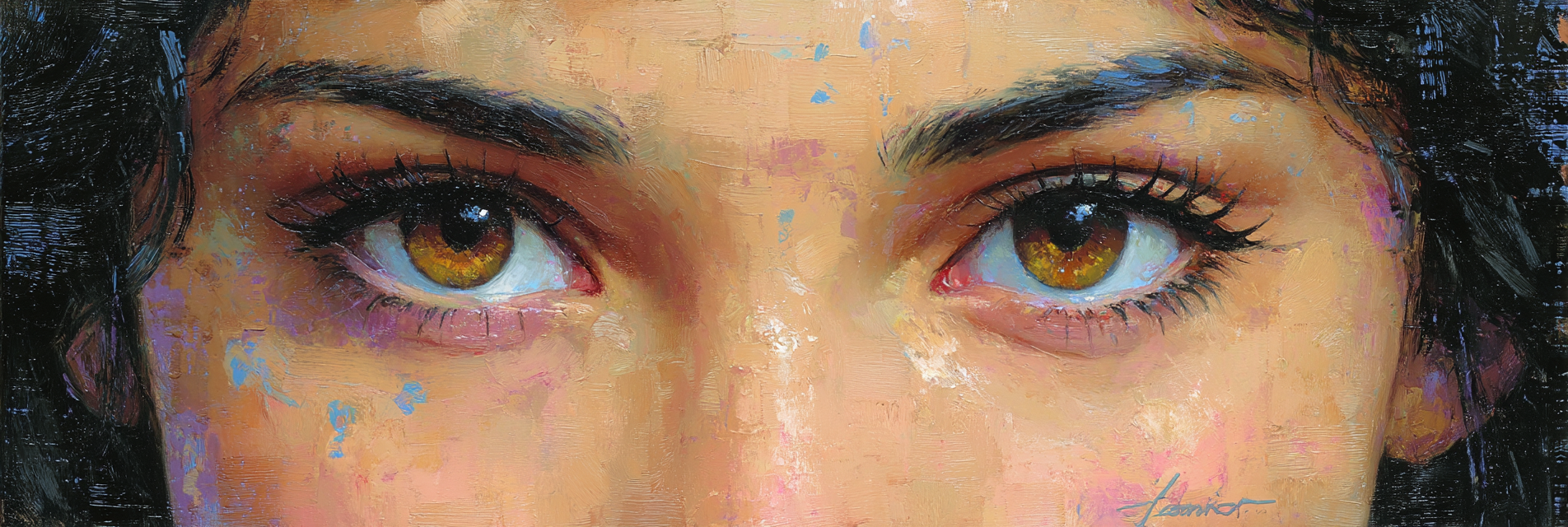 Eyes Portrait Emotional Braune Augen Mit Abstraktem Hintergrund | Fine Art und Malerei | Kunstgattungen