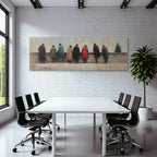 Gruppe Beobachtender Individuen Vintage Stil