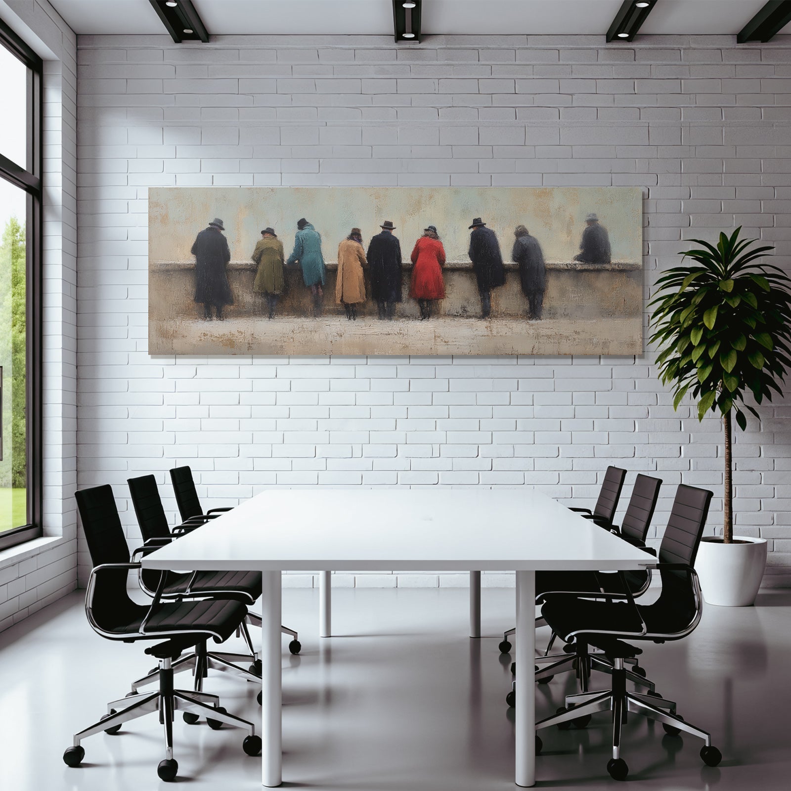 Gruppe Beobachtender Individuen Vintage Stil