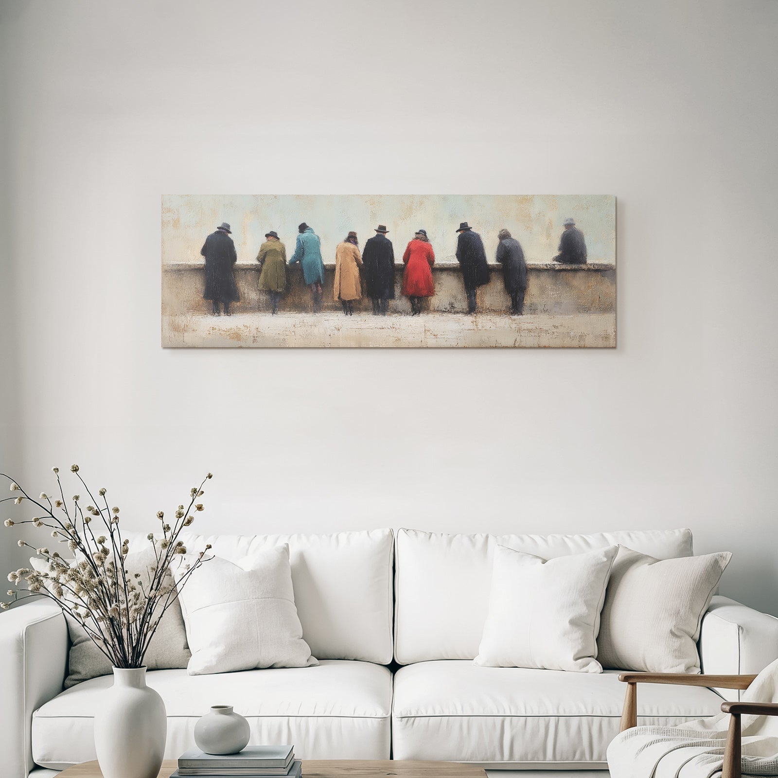 Gruppe Beobachtender Individuen Vintage Stil