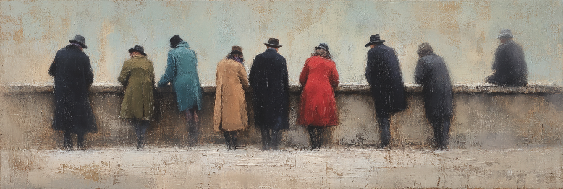 Gruppe Beobachtender Individuen Vintage Stil | Fine Art und Malerei | Kunstgattungen