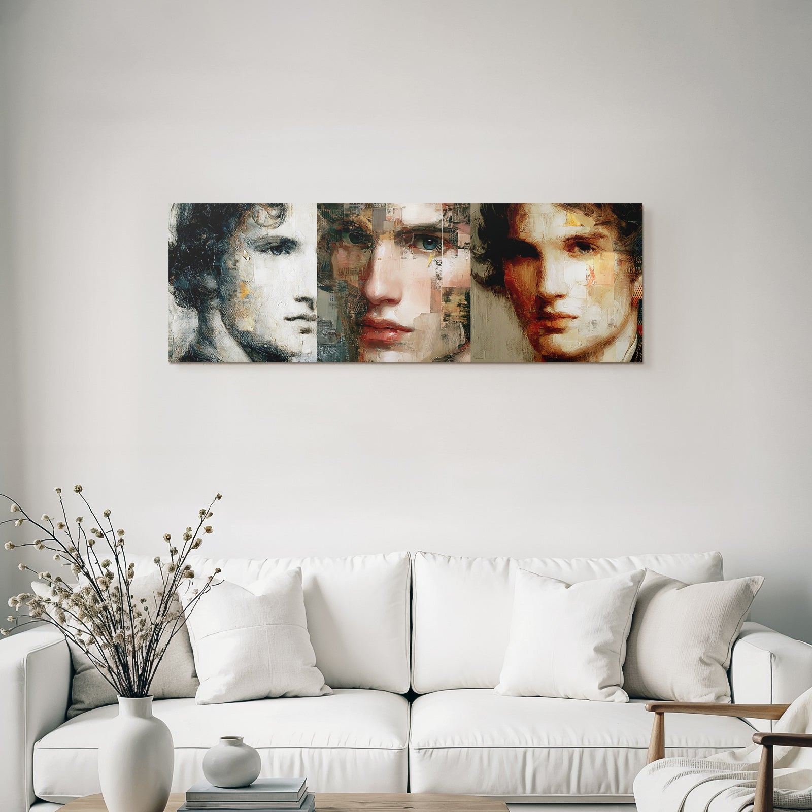 Jugendliches Mannliches Portrait Fusion Realismus Abstraktion