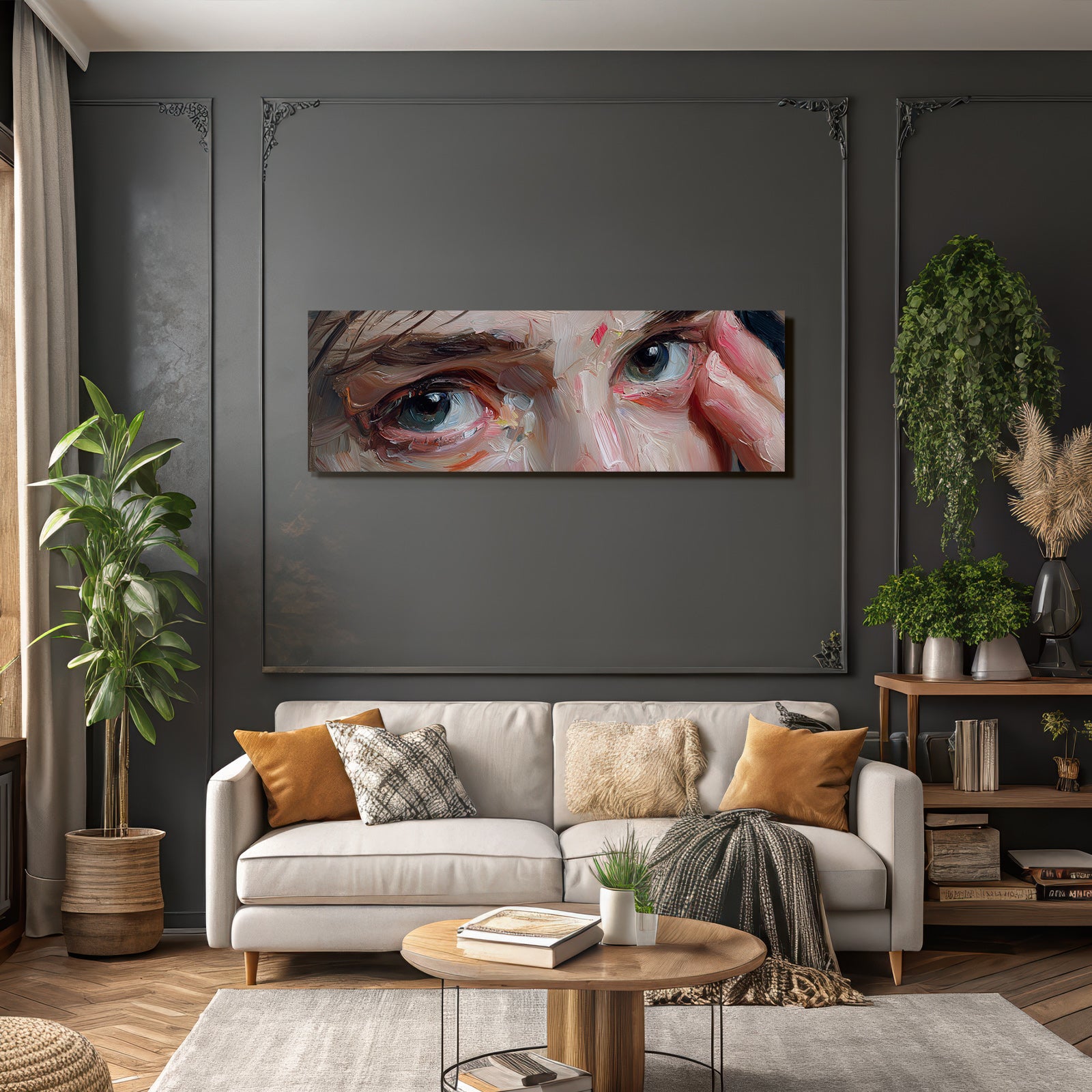 Nahaufnahme Augen Mit Vibranten Farben