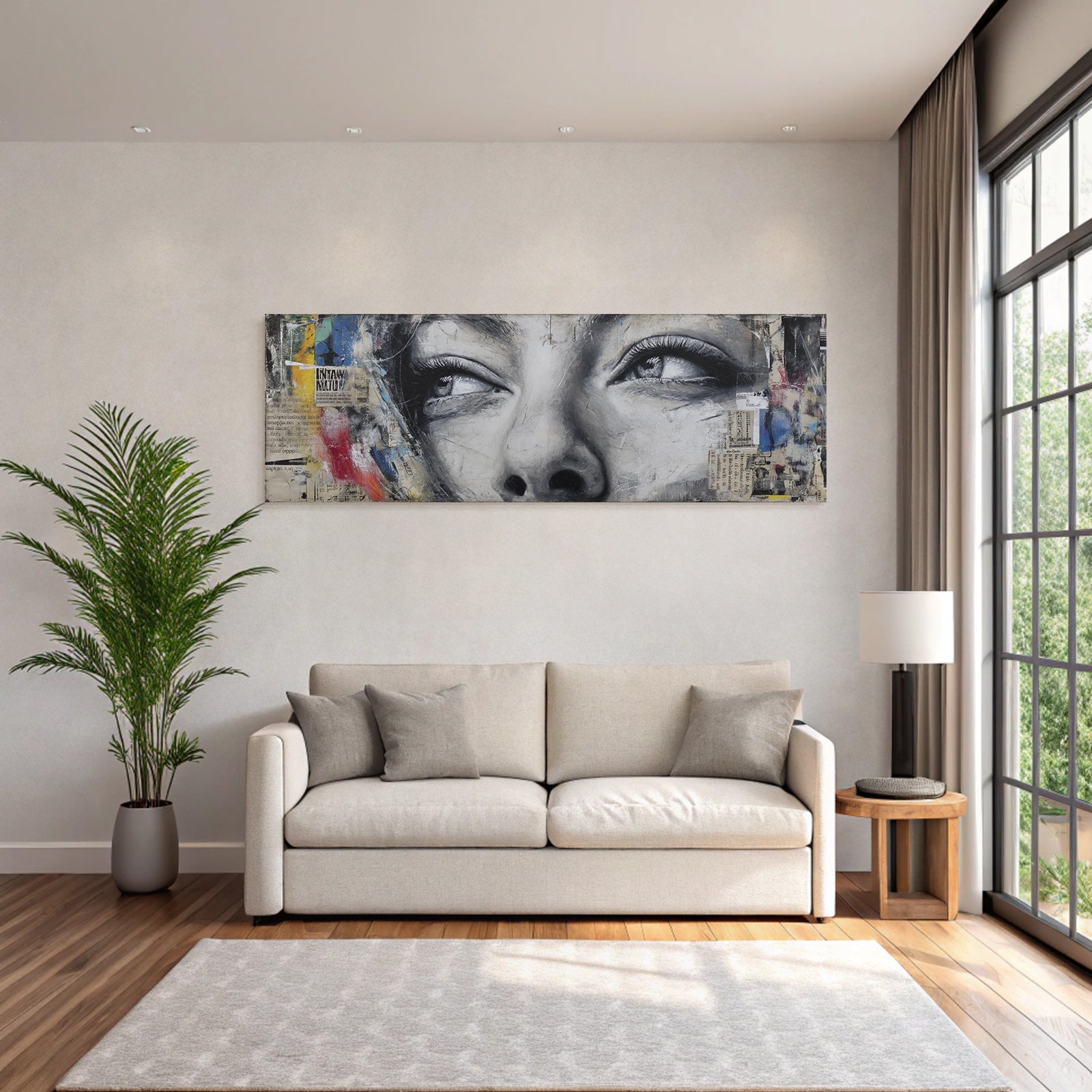 Nahaufnahme Der Augen Mit Mixed Media Texturen Und Farben
