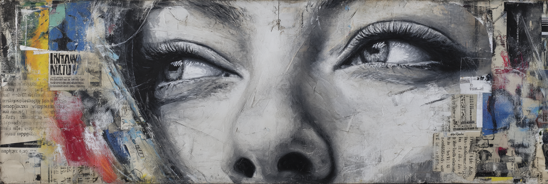 Nahaufnahme Der Augen Mit Mixed Media Texturen Und Farben | Fine Art und Malerei | Kunstgattungen