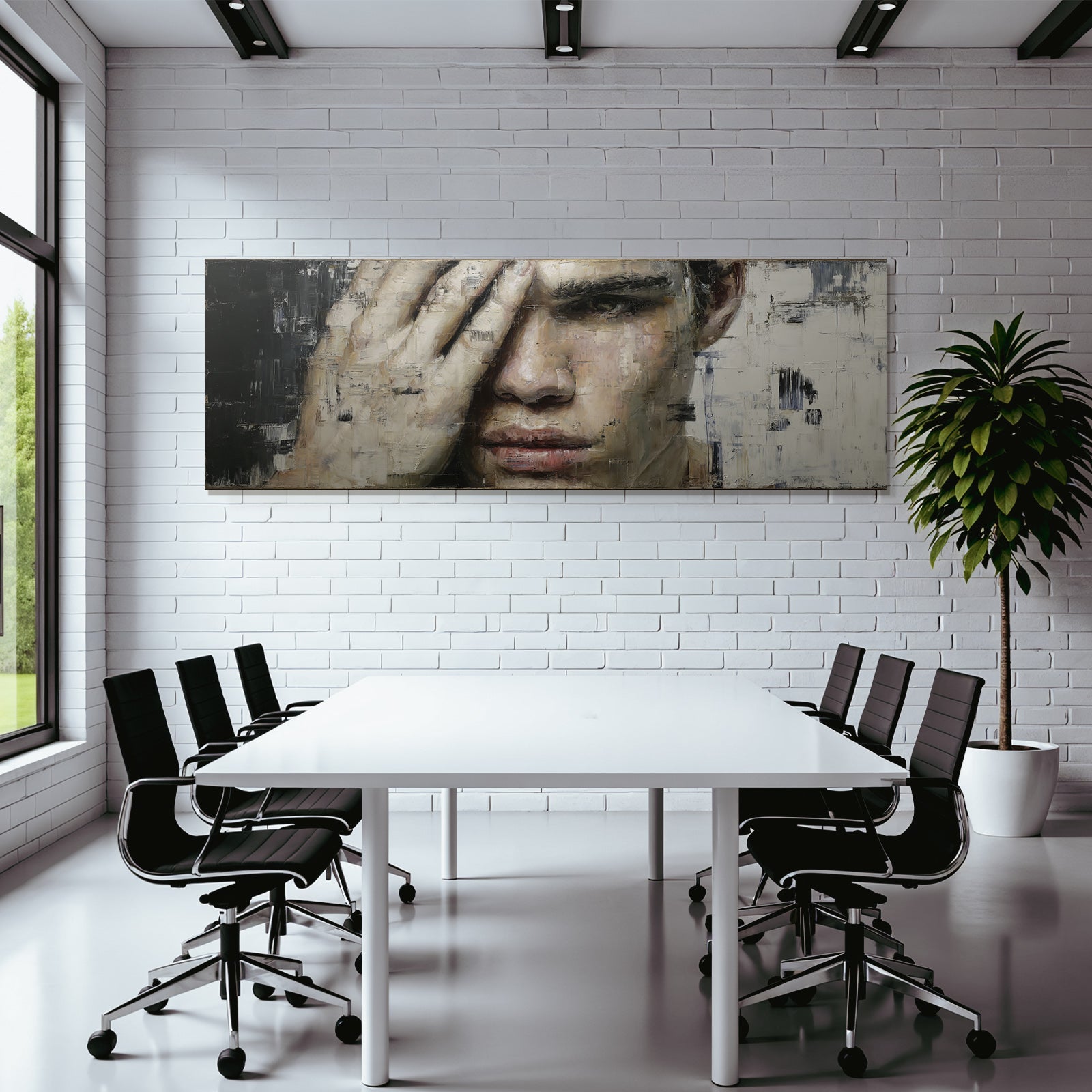 Naheaufnahme Gestaltete Gesicht Hand Decke