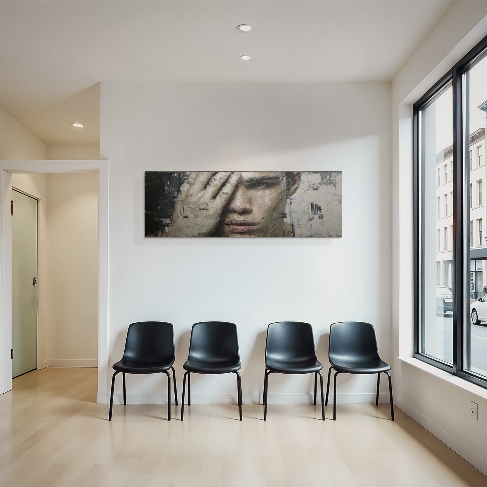 Naheaufnahme Gestaltete Gesicht Hand Decke