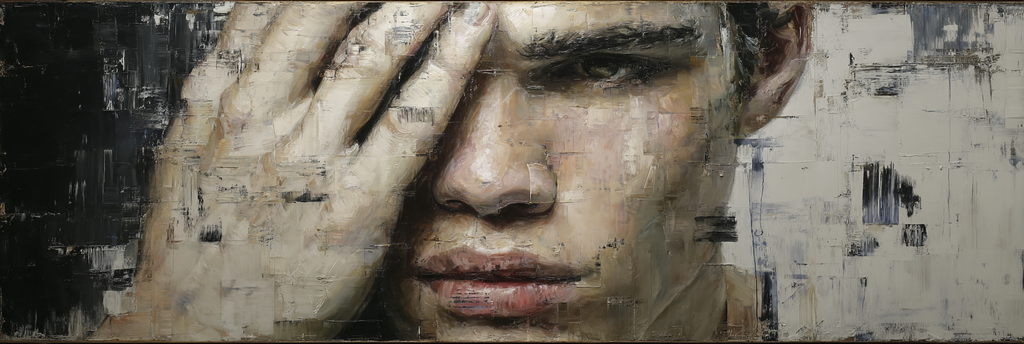 Naheaufnahme Gestaltete Gesicht Hand Decke | Fine Art und Malerei | Kunstgattungen
