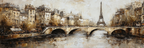Pariser Stadtansicht Eiffelturm Und Bruecke Landschaft Impressionistisch | Fine Art und Malerei | Kunstgattungen
