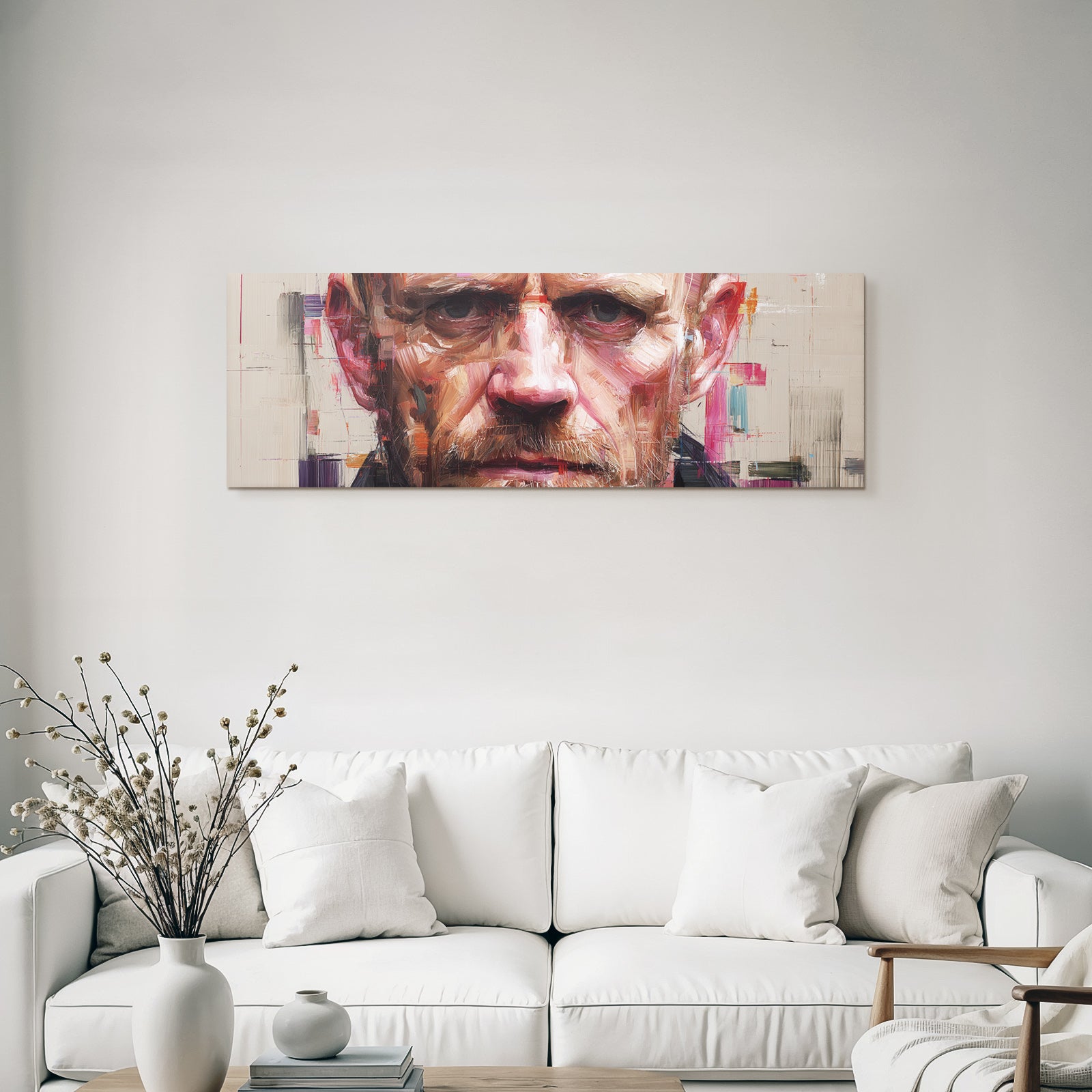 Stylisierte Kuenstlerische Portraet Mit Ausdrucksvoller Farbenfroher Komposition