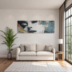 Stylisiertes Mural Gesicht Aufgedeckte Farbe Urban Aesthetik