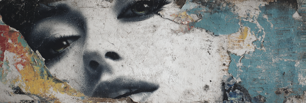 Stylisiertes Mural Gesicht Aufgedeckte Farbe Urban Aesthetik | Fine Art und Malerei | Kunstgattungen