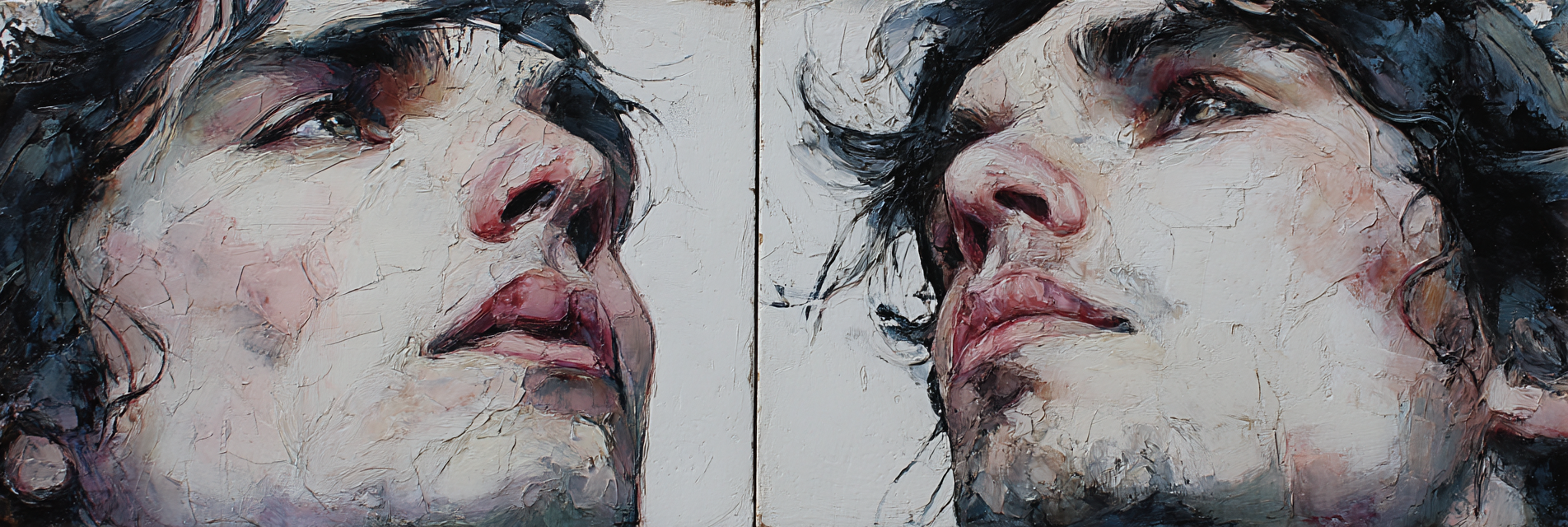 Zwei Ausdrucksstarke Gesichter Malerei | Fine Art und Malerei | Kunstgattungen