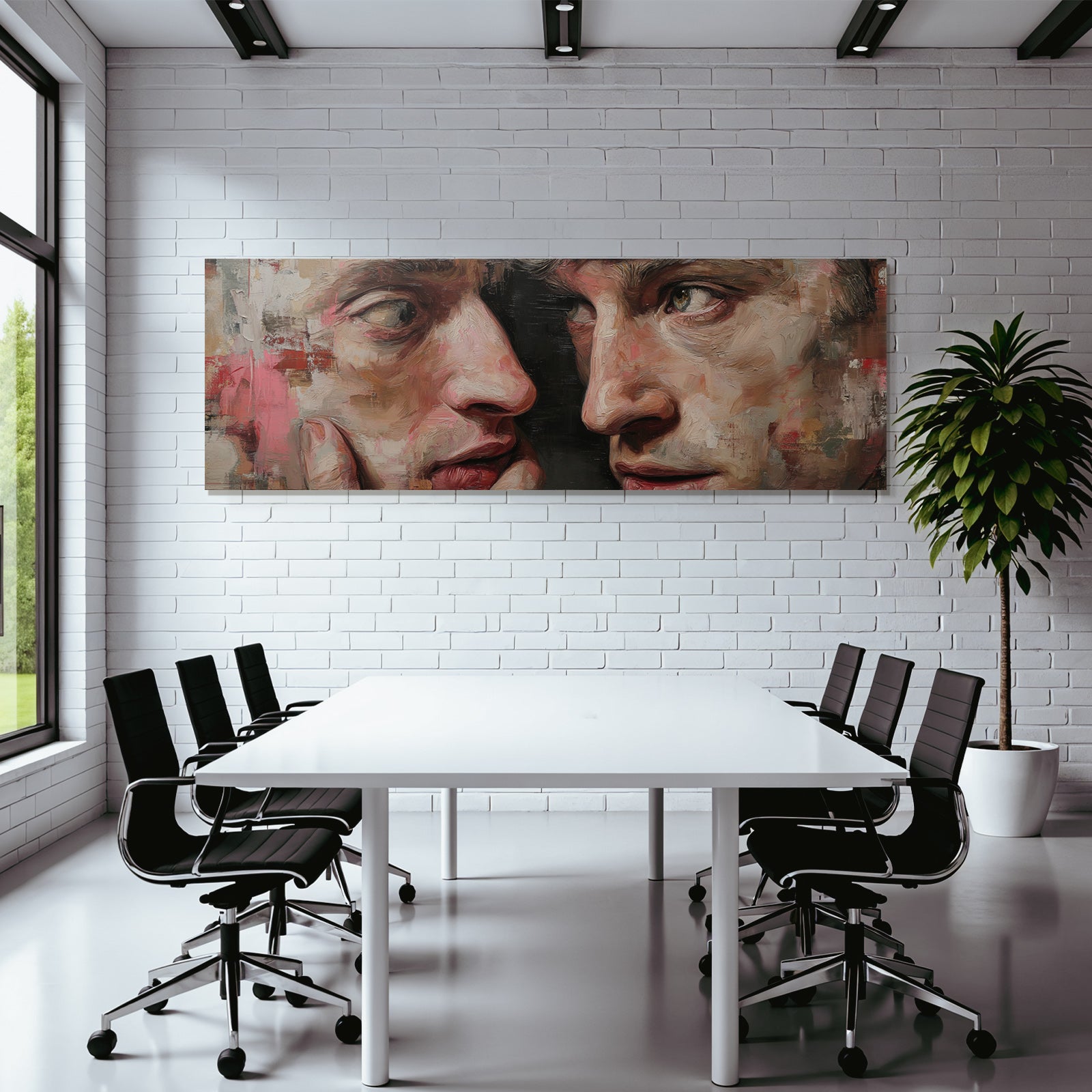 Two stylized faces Intimacy Emotional connection
