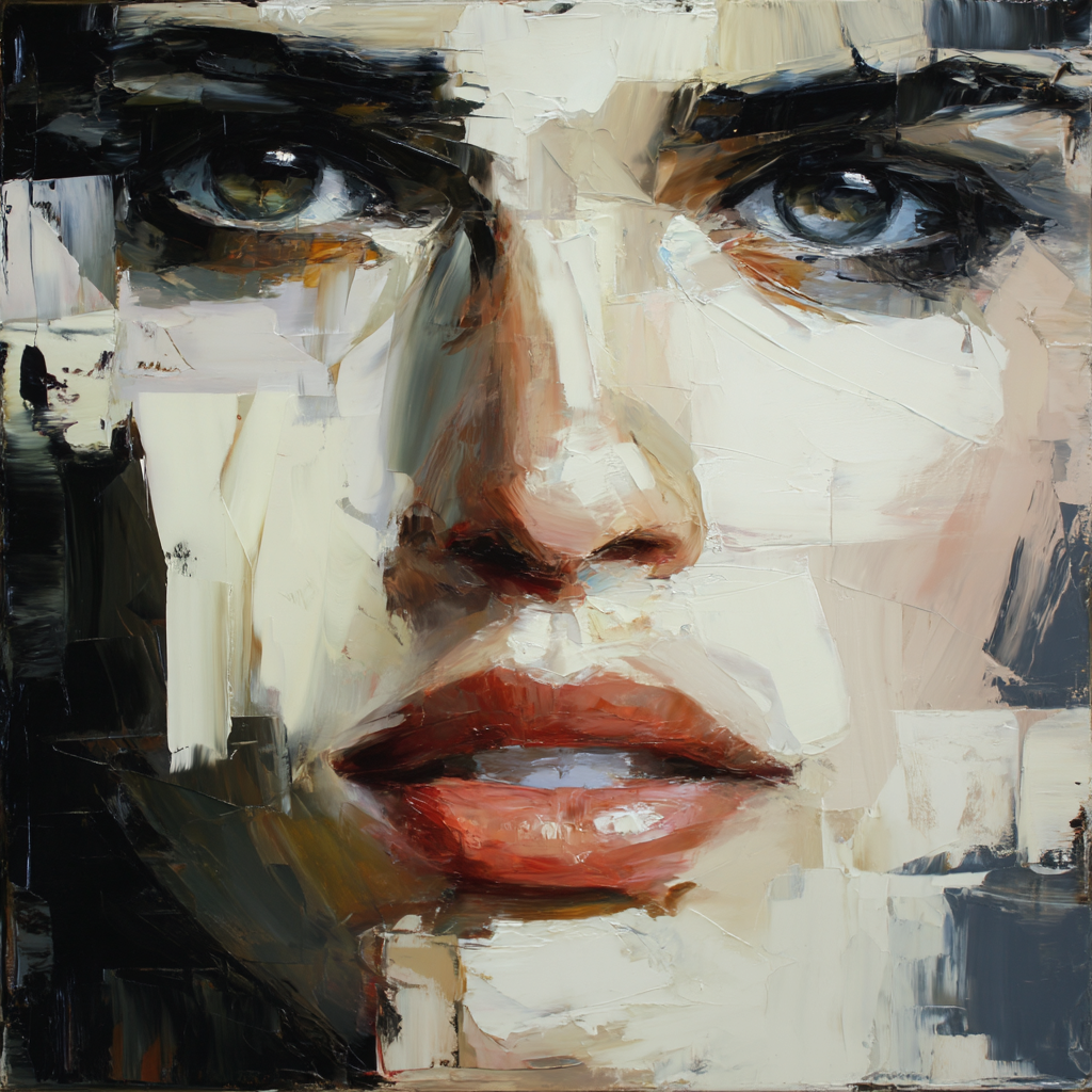 Abstrakte Gemaelde Eines Gesichts Mit Bold Bruschstrichen | Fine Art und Malerei | Kunstgattungen