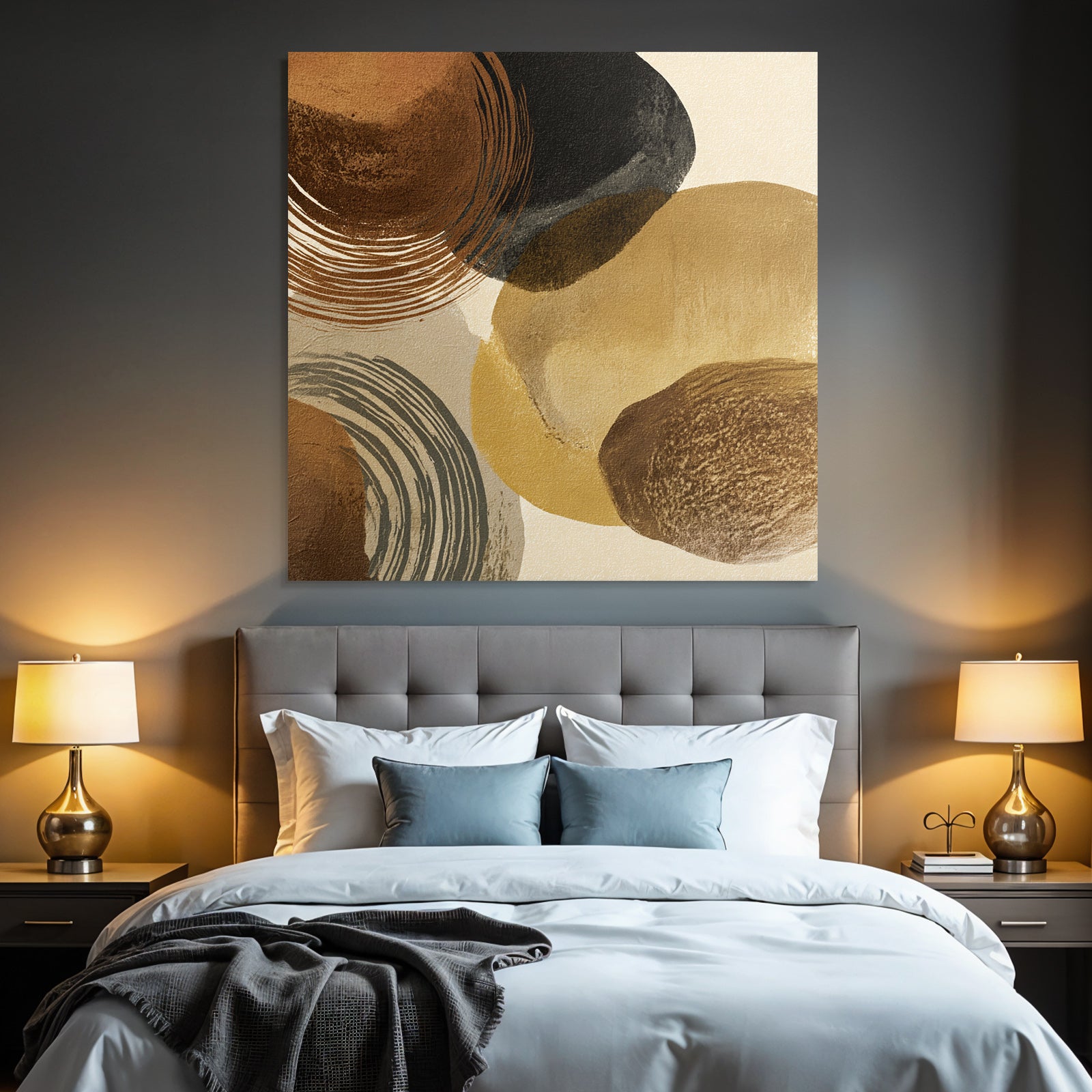 Abstrakte Illustration Kreisformen Erdtoene Modern Art
