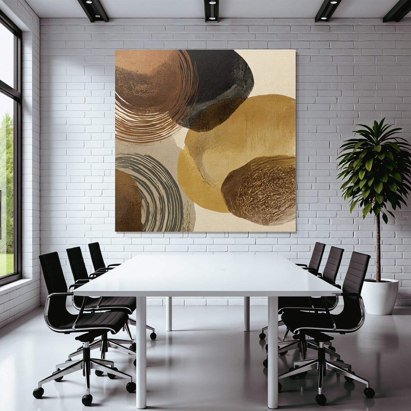 Abstrakte Illustration Kreisformen Erdtoene Modern Art