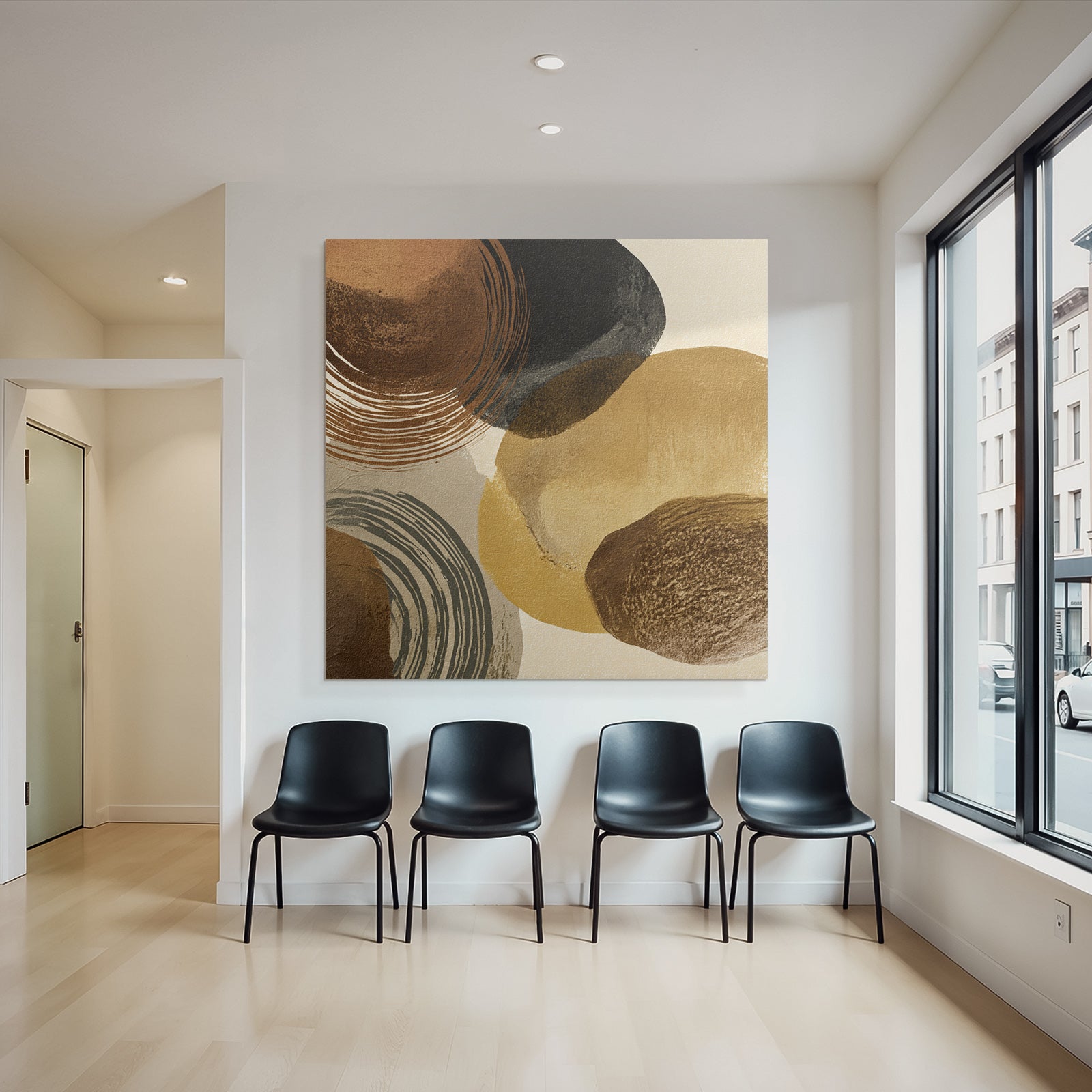Abstrakte Illustration Kreisformen Erdtoene Modern Art