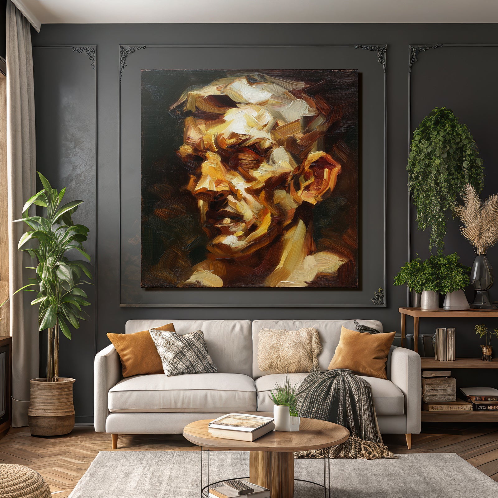 Ausdrucksvolle Gesichtsdarstellung Moderne Kunst