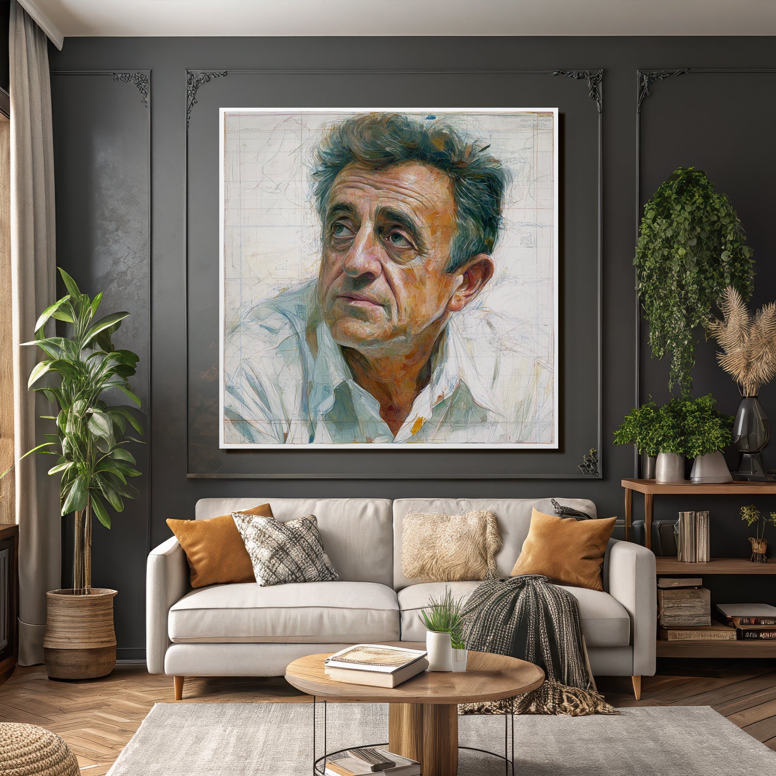 Ausdrucksvolles Portraet Mit Einem Person Welche Distinkte Merkmale Hat