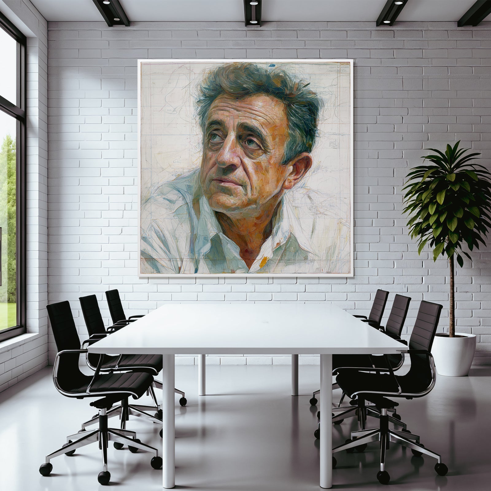 Ausdrucksvolles Portraet Mit Einem Person Welche Distinkte Merkmale Hat
