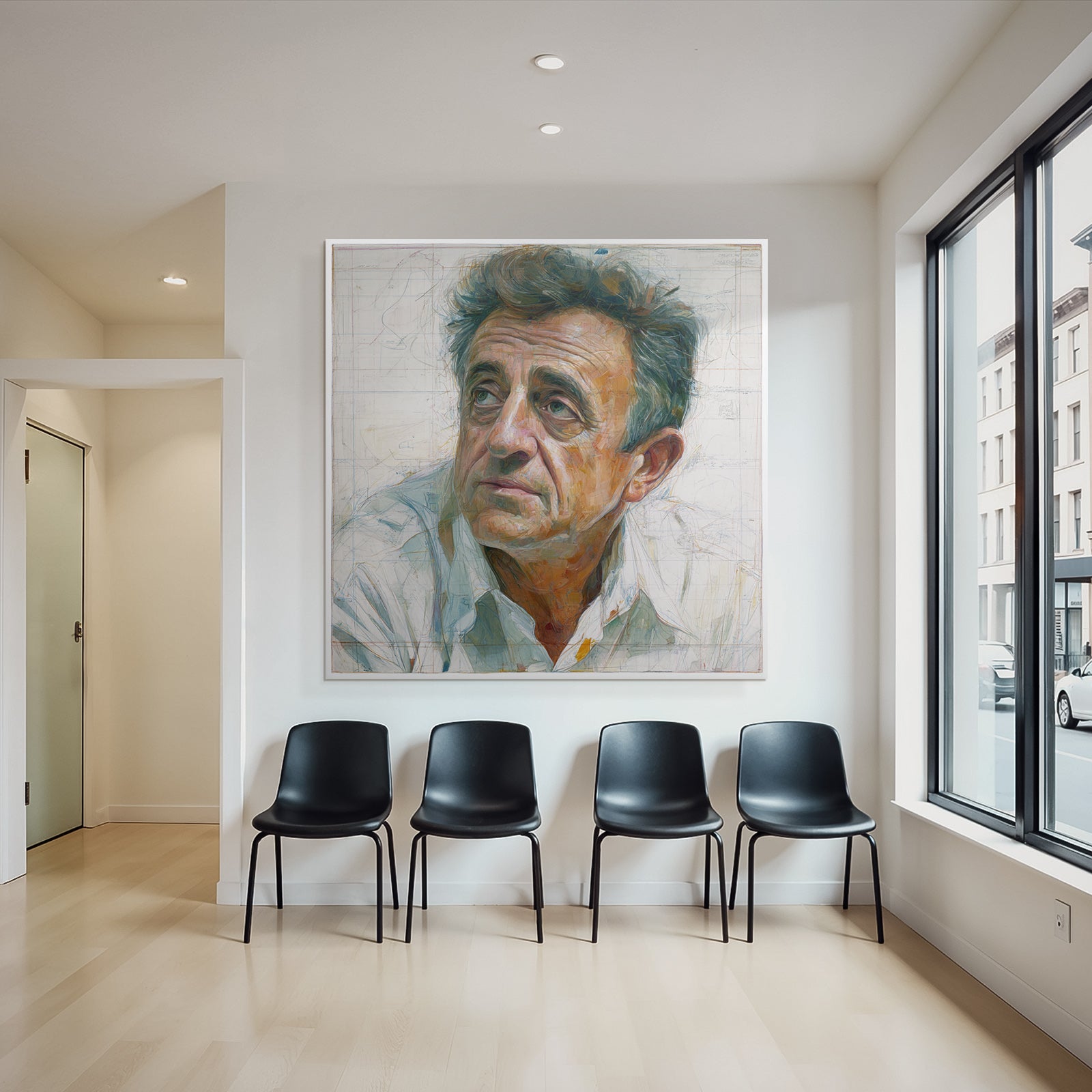 Ausdrucksvolles Portraet Mit Einem Person Welche Distinkte Merkmale Hat