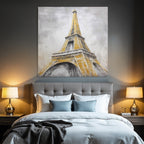 Eiffel Turm Kuenstlerische Darstellung Architektonische Merkmale Buntes Farbschema