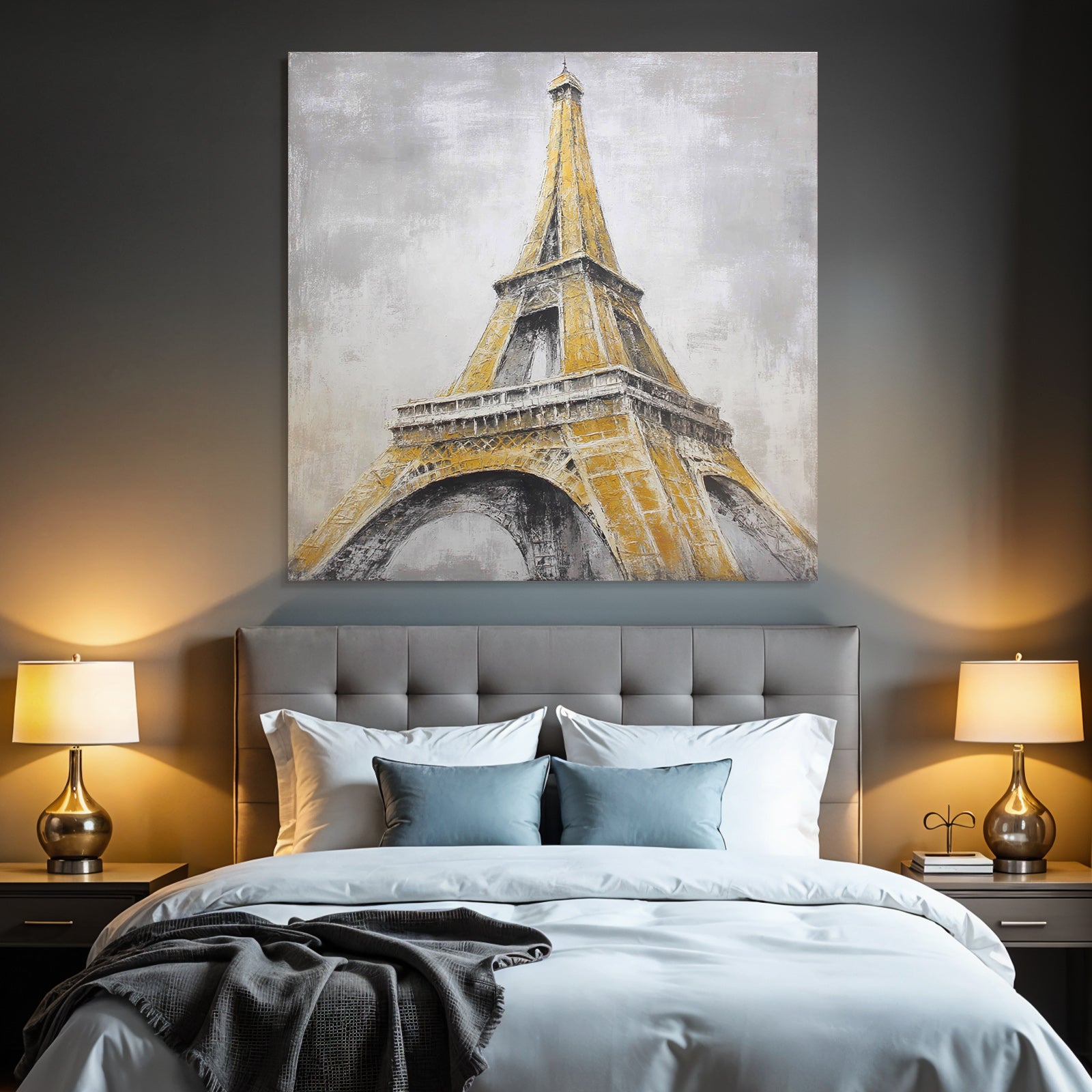 Eiffel Turm Kuenstlerische Darstellung Architektonische Merkmale Buntes Farbschema