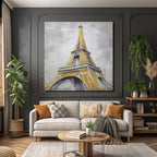 Eiffel Turm Kuenstlerische Darstellung Architektonische Merkmale Buntes Farbschema
