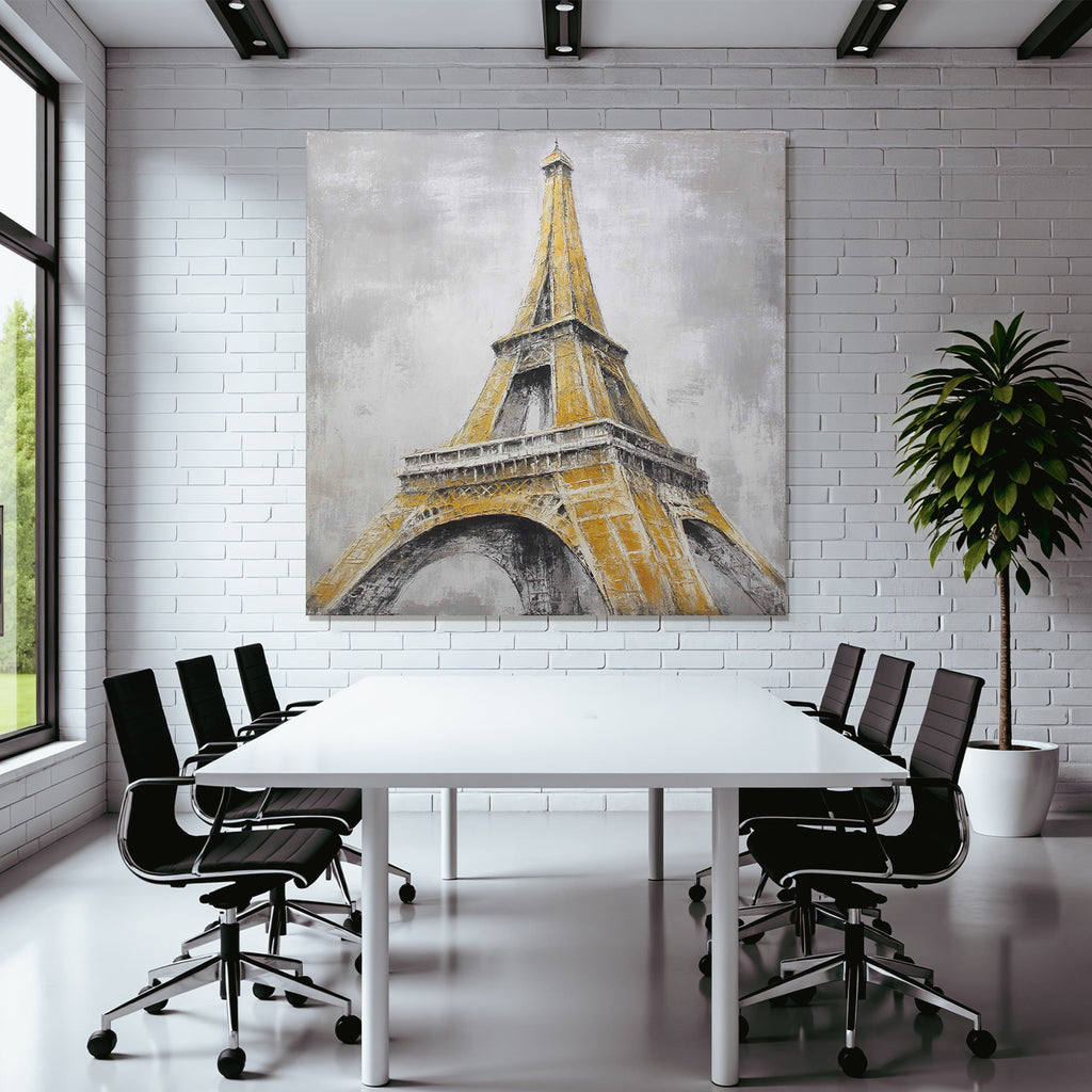 Eiffel Turm Kuenstlerische Darstellung Architektonische Merkmale Buntes Farbschema